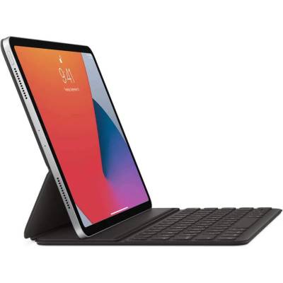 Apple Smart Keyboard Folio US - оригинален полиуретанов калъф, клавиатура и поставка за iPad Pro 11 M1 (2021), iPad Pro 11 (2020), iPad Pro 11 (2018), iPad Air 4 (2020) (черен)