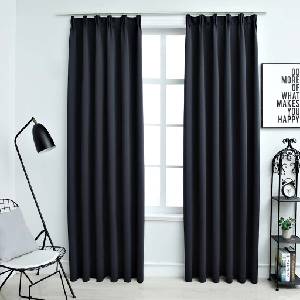 Pure Line Home Плътни завеси в цвят антрацит с перделък, 2 бр. , 140 x 225 см - zalegloto - 63,96 лв