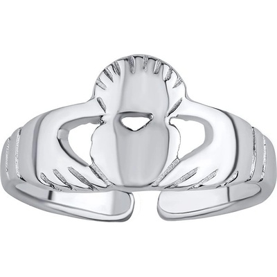 SILVEGO Otevřený stříbrný prsten na nohu Claddagh PRM12193R