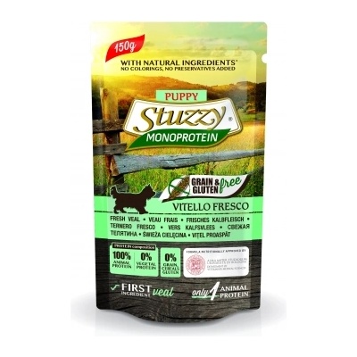 Stuzzy Monoprotein Grain& Gluten Free Puppy Fresh Veal -Пауч за подрастващи кученца с телешко месо, 150 гр