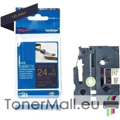 Brother Tape Gold on Navy Blue Brother TZE-RN54