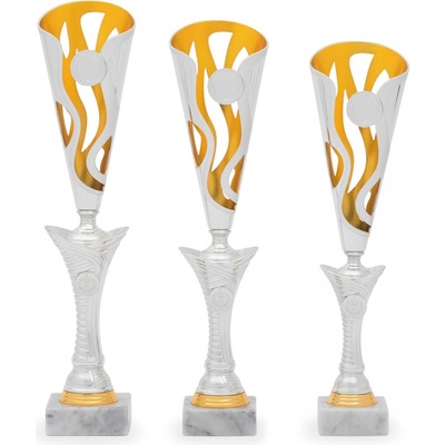 Pohár DESIGN výška 42 cm stříbrný/zlatý