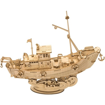 Robotime Rolife 3D dřevěné puzzle Rybářská loď 104 ks