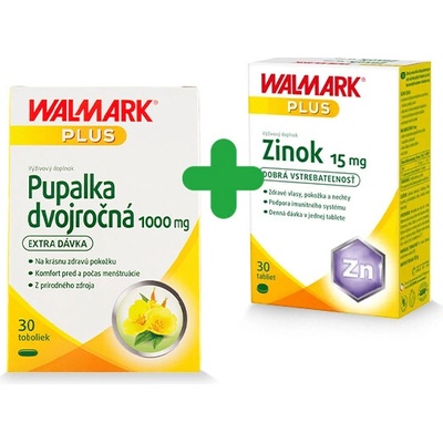 Walmark Pupalka dvojročná 1000mg 30 kapsúl + Zinok 15mg 30 tabliet