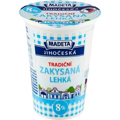 Madeta Jihočeská tradiční zakysaná lehká 8% 180 g – Zboží Dáma