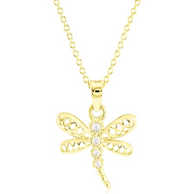 Gemmax Zlatý řetízek s vážkou GLSYB-01062-36261