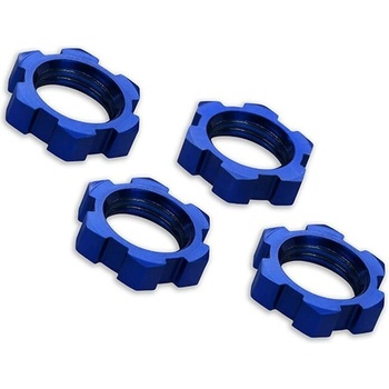 Traxxas Гайки зелени Traxxas 17мм Wheel nuts, splined, 17mm, serrated (blue-anodized) (4), TRX7758 (TRX7758)