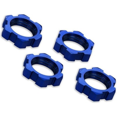 Traxxas Гайки зелени Traxxas 17мм Wheel nuts, splined, 17mm, serrated (blue-anodized) (4), TRX7758 (TRX7758)