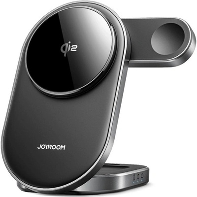 JOYROOM Apple Watch Series 11 42mm JOYROOM JR-W17 Настолна зарядна стойка 3в1 15W, зарядно за Apple Watch, ЧЕРНА (JR-W17)
