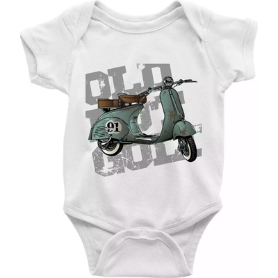 Scooter olive Dojčenské body krátký rukáv biele