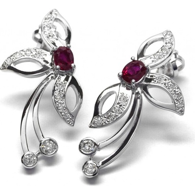 Klenoty Budín ručně vyrobené z bílého zlata s rubíny a diamanty J-28484-17