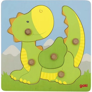 Image 1 of Goki Дървен пъзел с дръжки Goki - Драконче (57553)
