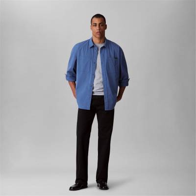 Calvin Klein Jeans Риза с дълъг ръкав Calvin Klein Jeans Men's Relaxed Chambray Cotton Long Sleeve Oversized Fit Overshirt - Bluefin