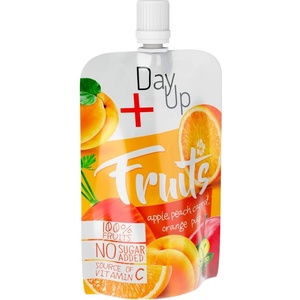 DayUp Плодов пауч DayUp - Ябълки, праскови, морков и портокал, 100 g (3360) - baby