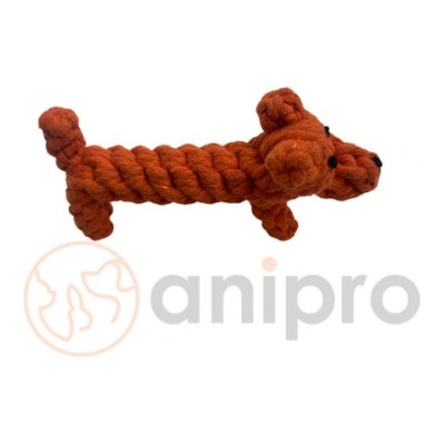 Anipro Play - Въжена играчка за кучета под формата на куче, 19 см. 110 гр