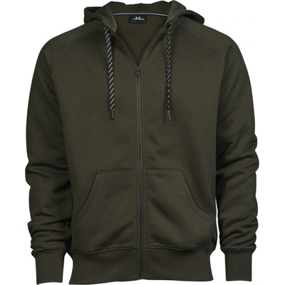 TeeJays mikina TJ 5435 s kapucí na zip pánská COT-185435b6601 Olivová tmavá
