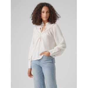 Vero Moda Тениска Vero Moda Women's Long-Sleeve V-Neck T-Shirt - Snow White