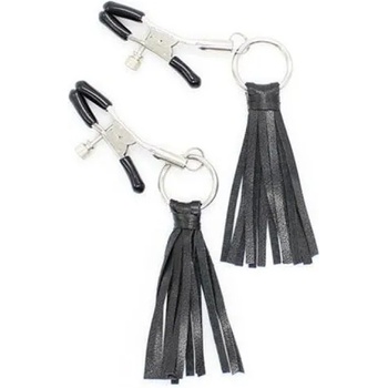 Lovetoy Щипки за зърна с кожени ресни "ribbon nipple clamps