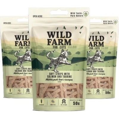 Wild Farm mäkké lososové pásiky s taurínom 3 x 50 g
