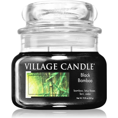 Village Candle Black Bamboo ароматна свещ (Glass Lid) 262 гр