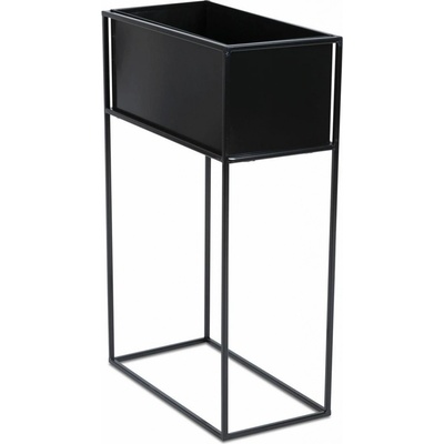HowHomely KOVOVÝ KVETINÁČ SO STOJANOM RECT 70X24X44 CM ČIERNA