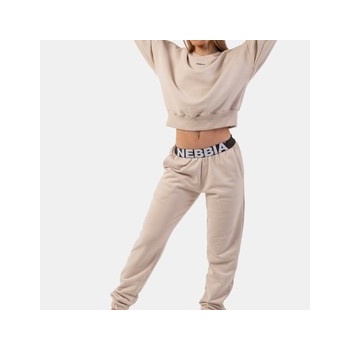 Nebbia tepláky dámske s elastickým pásom iconic 408 cream