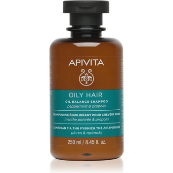 APIVITA Oily Hair Oil Balance Shampoo дълбоко почистващ шампоан за мазен скалп за подсилване и блясък на косата 250ml