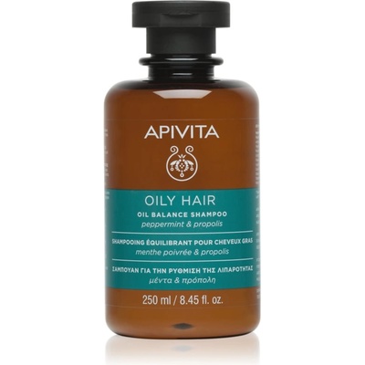 APIVITA Oily Hair Oil Balance Shampoo дълбоко почистващ шампоан за мазен скалп за подсилване и блясък на косата 250ml