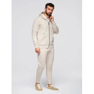 Ombre Clothing Мъжки спортен костюм суитшърт с качулка + панталони jogging - бежово V1 Z119 Ombre Clothing Ombre Clothing | Bezhov | МЪЖЕ | S