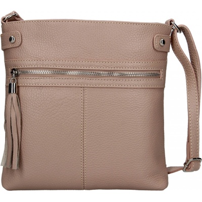 Dámská kožená crossbody kabelka Italia Laura růžová