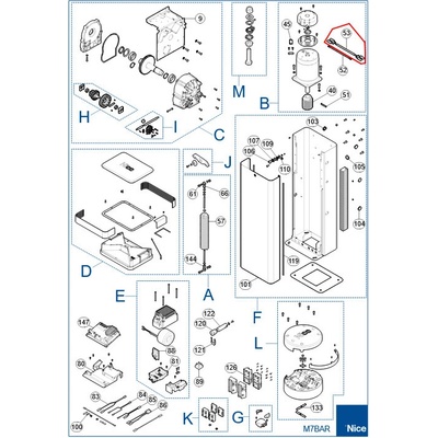 NICE CA43R02.5320 motorový kábel pre BAR a SIGNO