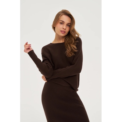 Moodo Ребрест суитшърт кафяв Moodo Moodo | Kafyav | ЖЕНИ | XS