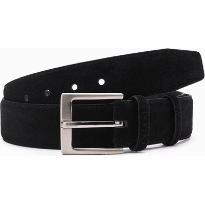 Ombre One-color men's natural suede belt black
