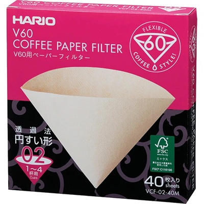 Hario V60 Nebielené V60-02 40 ks