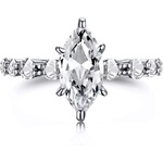 Silenti Jewelry Сребърен пръстен "Маркиз" - 6 - 52мм (16.6мм диам. )
