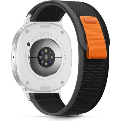 Tech-Protect nylon stripe samsung galaxy watch 8 / classic (40 / 44 / 46 mm) black/orange (5906302331239)