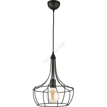 JUPITER 1654 - Полилей на въже FOX 1xE27/60W/230V черна (10701654)