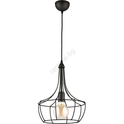 JUPITER 1654 - Полилей на въже FOX 1xE27/60W/230V черна (10701654)