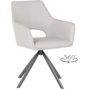 Carmen Трапезен стол reading 2 силиконова кожа - сив 67