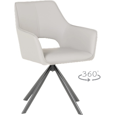 Carmen Трапезен стол reading 2 силиконова кожа - сив 67