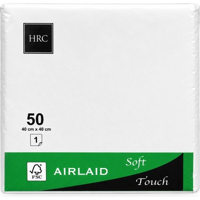 Airlaid ubrousky 50ks bílé 40x40cm