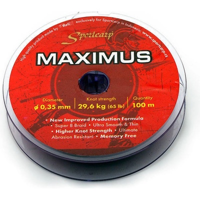 Sportcarp šnůra Maximus 100m 0,29mm 50lbs černá