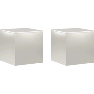 vidaXL Стойка за растения 2 pcs Сребристо 40 x 40 x 40 cm Стомана (8012525)