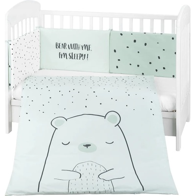 Kikkaboo Бебешки спален комплект 2 части EU style 70/140 Bear with me Mint