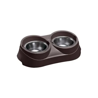 Ferplast - DUO Feed 03 Grey - Двойна поставка с купи за храна и вода за кучета ORION KC 52 , 1.7л