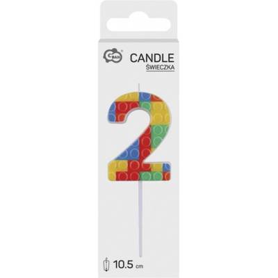 JUNIOR Свещ за торта JUNIOR Lego модел 2-p 10, 5 cm