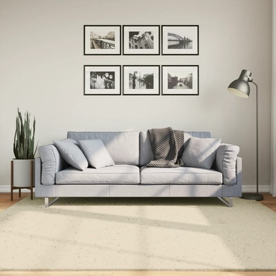 vidaXL Килим HUARTE с къс косъм, мек и миещ се, кремав, 200x200 см (375042)
