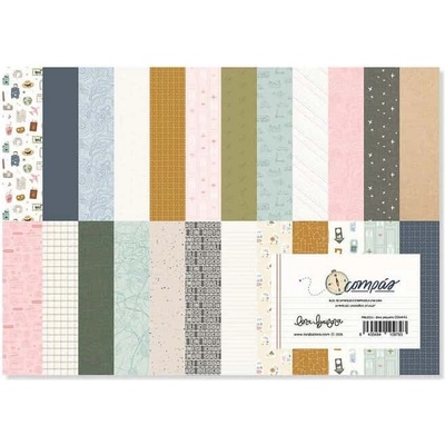 LORA BAILORA 24 scrapbookových papírů 15,2 x 20,3 cm / Compás