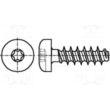 BOSSARD 3216014 Vrut; pro plasty; 3x7; Hlava: válcová; Torx®; TX10; ocel; zinek