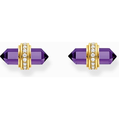 Thomas Sabo H2281-414-13 Gold stud earrings with violet onyx